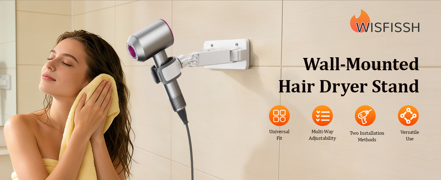 Wall-Mounted Hair Dryer Stand