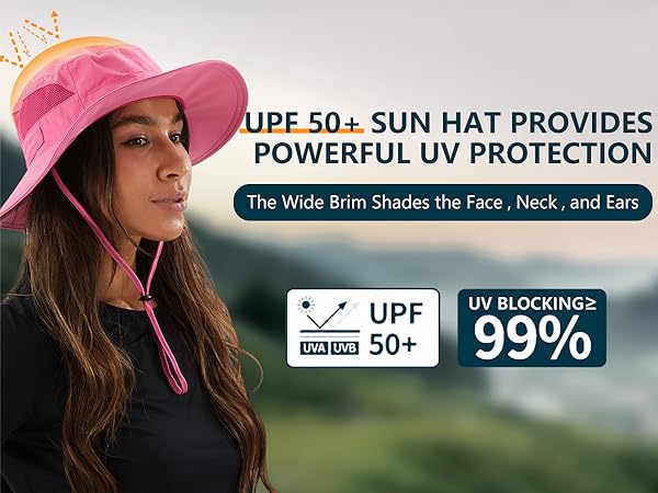 Connectyle womens wide brim sun hat upf 50+ sun protection hat fishing gardening hat for women