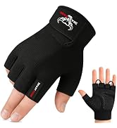 BEAST RAGE Workout Gloves for Men, Durable Palm Grip Gym Gloves Women Half Finger Elasticated Tra...
