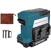 GRVODFRTA Cordless Outdoor Coffee Maker Compatible with Makita 18V Battery, Single Serve For Grou...