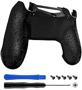 eXtremeRate Textured Black Comfortable Non-Slip Custom Back Housing, 3D Splashing Case Cover, Gam...
