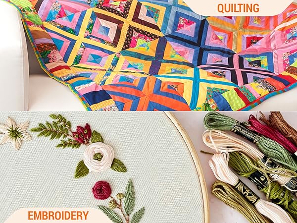 Processes with large eye sharp needles - embroidery and quilting