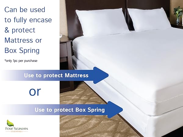 mattress protector or box spring protector can be used on either