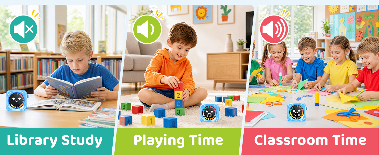 Countdown Timer toddler timer: 3 Leveles of Volume