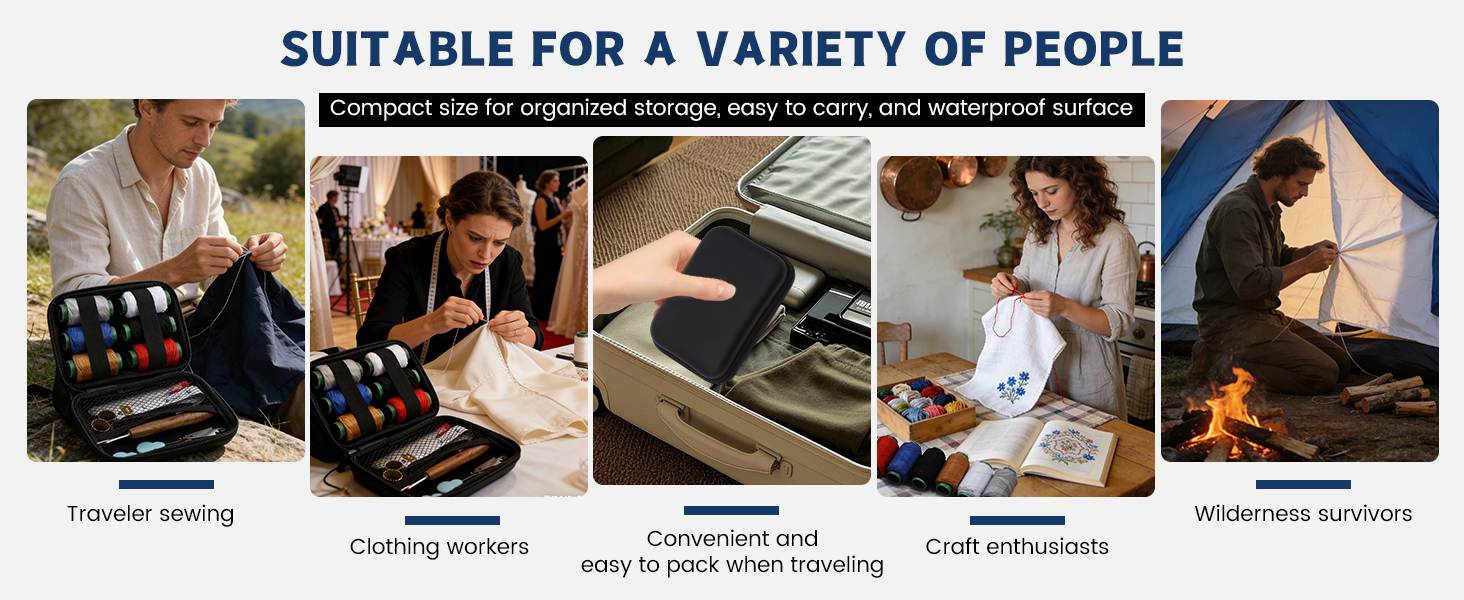 Portable sewing kit, suitable for a variety of occasions