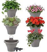 MADHOLLY 6Pcs Vertical Hanging Planters for Outdoor Plants - Wall Plant Holder for Indoor Decorat...