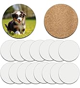 17 Pcs Sublimation Coaster Blanks Round Bulk with Cork Back MDF Sublimation Coasters Blanks Cork ...
