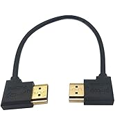 Halokny Haokiang HDMI Cable, 19 Inch High Speed HDMI Male to Male 90 Degree Left to Right Angle A...