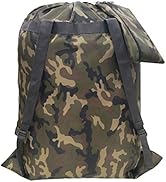 CALACH Large Camo Laundry Bag Backpack 27” x 34” Sturdy and Tear Water Resistant Backpack with Dr...