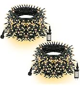 TW SHINE Christmas Lights, 2 Pack 200 LED 66FT Outdoor Christmas Lights Plug in with 8 Modes, Wat...