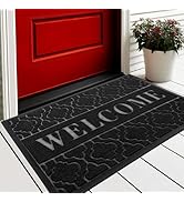 Yimobra Welcome Mat Outdoor Indoor, 29.5x17 All-Season Waterproof Front Door Mat, All-Weather Hea...