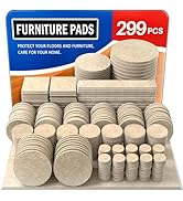 Ansible 299 PCS Felt Furniture Pads, Furniture Pads for Hardwood Floors, Chair Leg Feet Wood Floo...