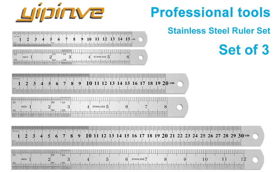 steel ruler set