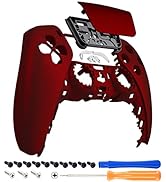 eXtremeRate Scarlet Red Soft Touch Touchpad Front Housing Shell Compatible with ps5 Controller BD...