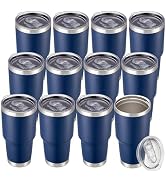 Cool Yoleb 30 oz Tumbler with Lid Stainless Steel Tumblers Bulk Vacuum Insulated Cup Reusable Pow...