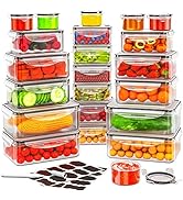 44 PCS Food Storage Container with Lid (22 Lids & 22 Containers) - Airtight Leakproof Plastic Kit...