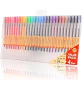 HANKU Fine Tip Colored Gel Pens, 28-Count 0.5mm Fine Point Pen, Smooth Writing Pens No Bleed Thro...