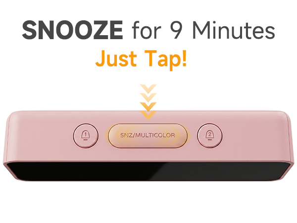 easy to use alarm clock with 9 minute snooze large top button simple setup for kids seniors