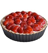 RICHSC-PAN Deep Tart Pan, 9.5 x 2.2 Inches Non-Stick Tart Pan Bottom Can Be Removed. Suitable for...
