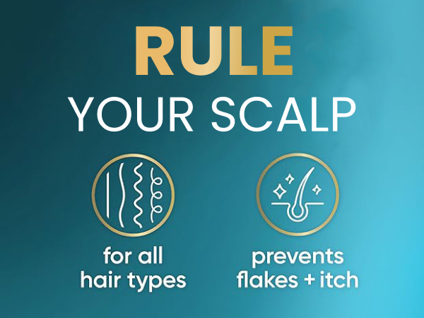 Rule your scalp; for all hair types, prevents flakes + itch