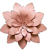 GIFTME 5 Dusty Light Pink Floral Metal Wall Art Decor(11.5x2 inch)