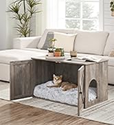 Feandrea Cat Litter Box Enclosure, Litter Box Furniture Hidden with Removable Divider, Indoor Cat...