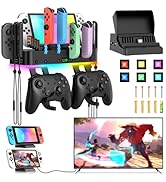 RGB Switch TV Docking Station & Wall Mount for Nintendo Switch/OLED & Joycon, Controller Charging...
