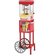 Nostalgia Popcorn Maker Cart, 2.5 Oz Kettle Makes 10 Cups, Vintage Movie Theater Popcorn Machine ...