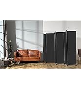 MAYOLIAH 6 Panel Room Dividers Folding Privacy Screen, 10ft Wide 6ft Tall Partition Office Walls ...