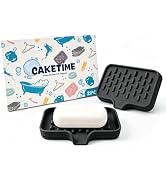 CAKETIME 2 Pack Silicone Soap Dish with Drainage Holes for Bathroom Shower Caddy Kitchen Counter ...