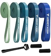 LEEKEY Pull Up Assistance Bands,5-125LB Resistance Bands with Grip?Door Anchor?Gym Bag - Exercise...
