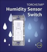 TORCHSTAR Humidity Sensor Switch with PIR Motion Detection, Adjustable Timing, Moisture Control, ...