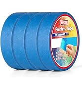 Blue Painters Tape 4 Rolls: Masking Tape 1 Inch Wide x 55 Yards - Painter's Tape Blue Masking Tap...