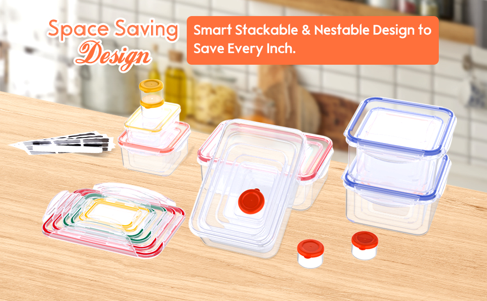 Stackable Food Storage Containers with Lids