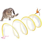 Andiker Cat Tunnel, S-Type Cat Tunnel Toys Interactive Playing Pet Toy for Puppy Kitten Indoor (P...