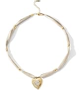 Mixcbe Bandana Necklace for Women,Gold Dainty Charm Necklace with Heart, Cross, Sun Pendants, Car...