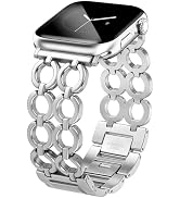 JR.DM Gold Bands for Women Compatible with Apple Watch 38/40/41/42/44/45/46/49mm Adjustable Stain...