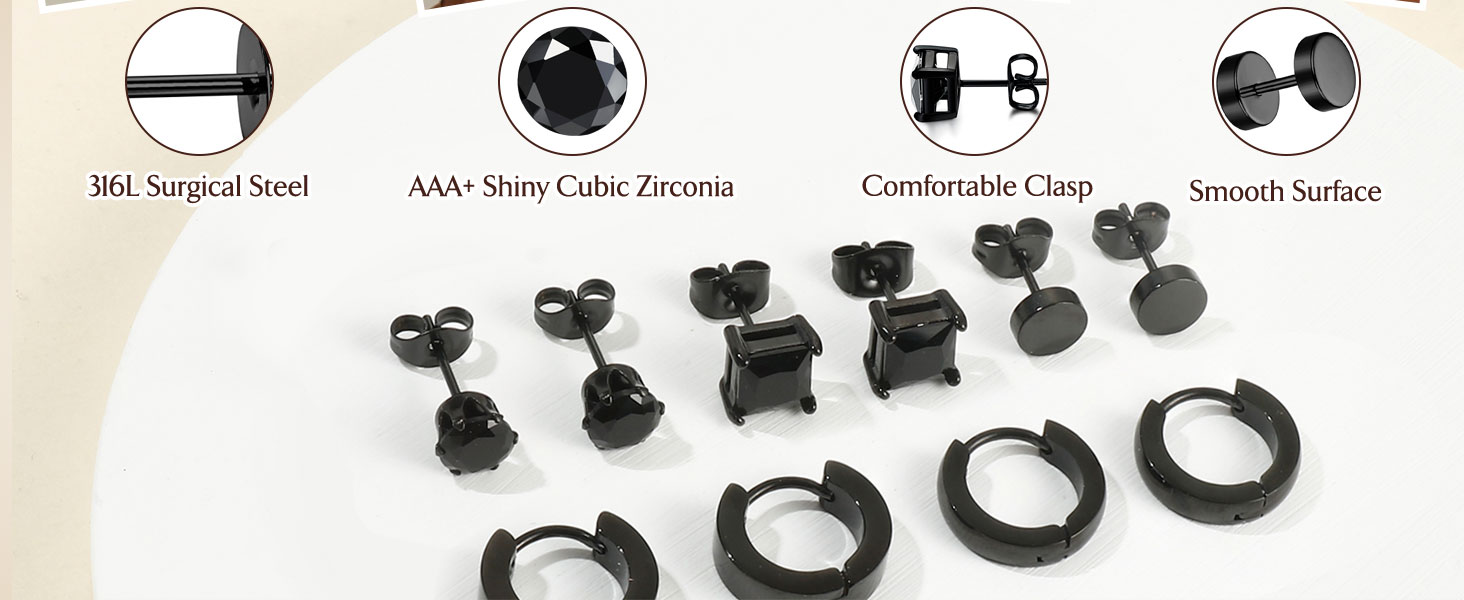 Surgical Steel Screw Flat Back Earrings