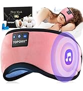 TOPOINT Sleep Mask Headphones Bluetooth 5.2 Wireless, Blackout Eye Mask for Women Men Sleeping Tr...