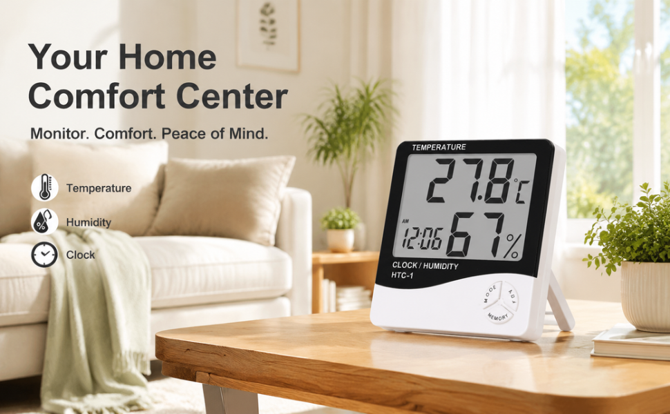Indoor Thermometer Hygrometer for Daily Temperature & Humidity Monitoring