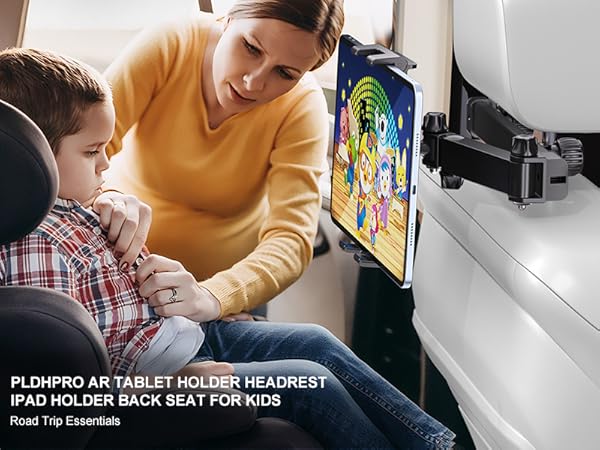 PLDHPRO Tablet Holder for Car Headrest, Foldable Stand Car Backseat Phone Tablet Mount Back Seat