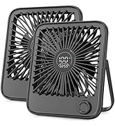 Ouddy Mode 2 Pack Small Desk Fan, Rechargeable Quiet Portable Travel Fan with 100 Wind Speeds Dig...