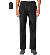 UIQUR Mens Rain Pants Waterproof Pants Lightweight Packable Half Leg Zip Pant Cuffs for Hiking Fi...