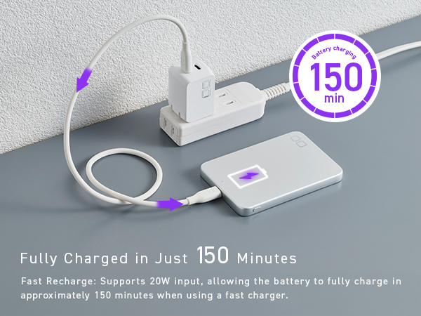 Fully charged in just 150 minutes