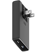 Nomad 65w Slim Power Adapter Carbide, Flat Wall Charger with Dual USB C Cable Ports, Flat Charger...