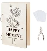 SUPERDANT Happy Moment Greeting Card Holder Organizer Line Flowers Wooden Card Keeper Binder Birt...