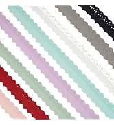 FINGERINSPIRE 12 Yards 8 Colors Eyelet Cotton Trim 2-1/8 inch Wide Cotton Lace Trim Wavy Edge Cot...
