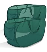 Collapsible Laundry Baskets, 2 Pack Mesh Pop Up Laundry Hampers with Handles, Portable Travel Lau...
