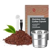 FOVNOT Stainless Steel Coffee Capsules, Reusable Espresso Capsules Refillable Coffee Capsule Comp...