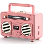 SpringFlora Radio Design Retro Bluetooth Speaker, Dual Driver, Small Cute Vintage Speaker Portabl...